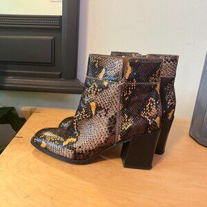 Franco Sarto Snakeskin Square Toe Boots (7)